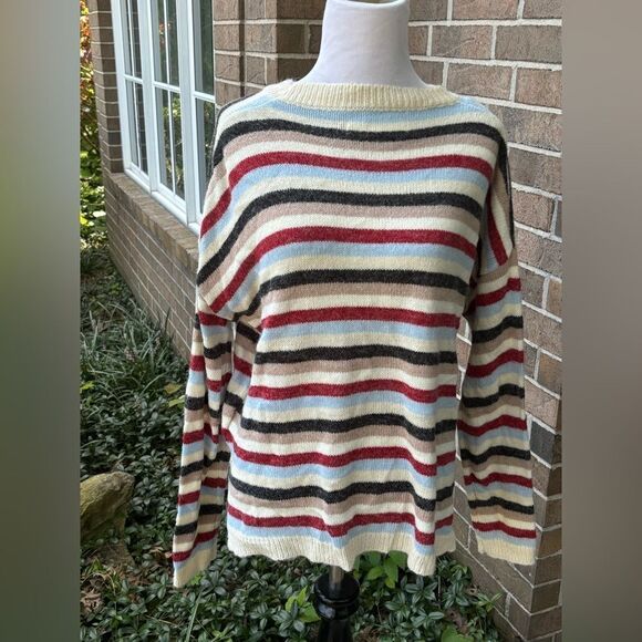 Newbury Kustom Striped Knit Pullover Sweater size M - Picture 4 of 5